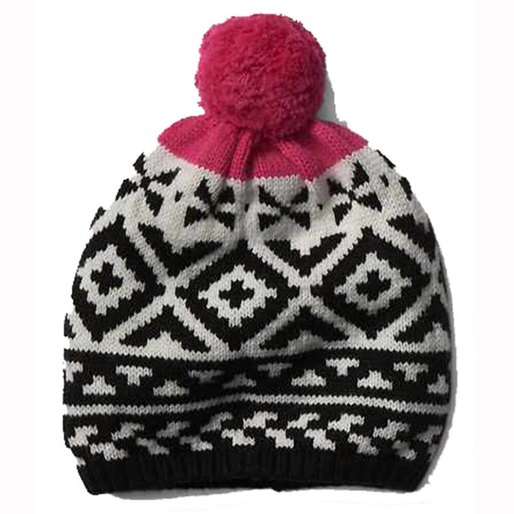 Gap Fair Isle Pom Pom Merino Wool Blend Hat - Picture 1 of 1